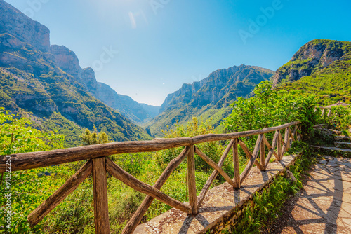 Vikos Gorge view from village vikos, a gorge in the Pindus Mountains of northern Greece photo