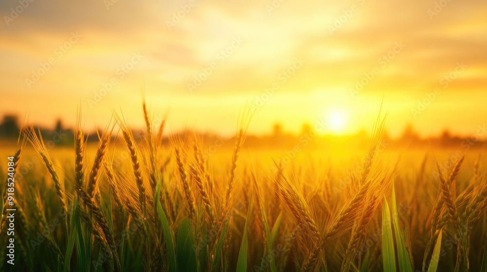 Golden Paddy Landscape at Dusk Golden Paddy Landscape at Dusk