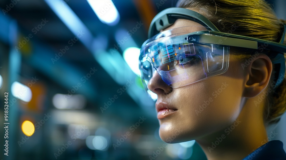 Construction inspector in a protective helmet and goggles Construction inspector in a protective helmet and goggles