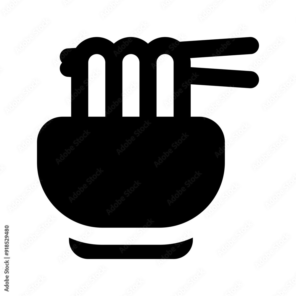 Obraz premium noodles glyph icon