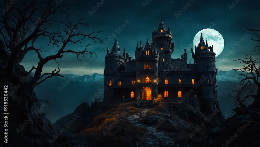 Dark Gothic Castle Night atmosphere Dark Gothic Castle Night atmosphere