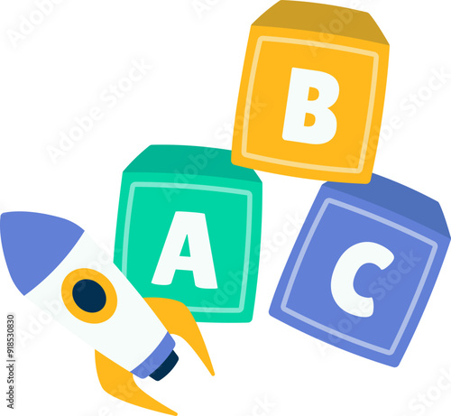 ABC Building Blocks, Alphabet with Rocket Kids Toys Cartoon