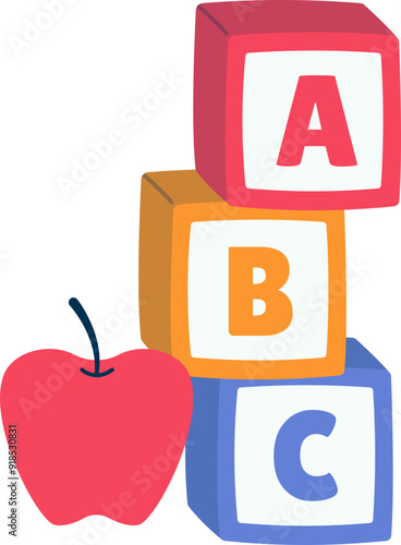 Alphabet Educational Toys, Colorful abc Stacking Game with Apple