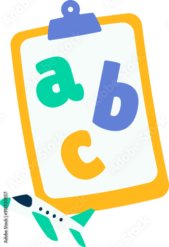 Cute Kids Clipboard for Learning abc