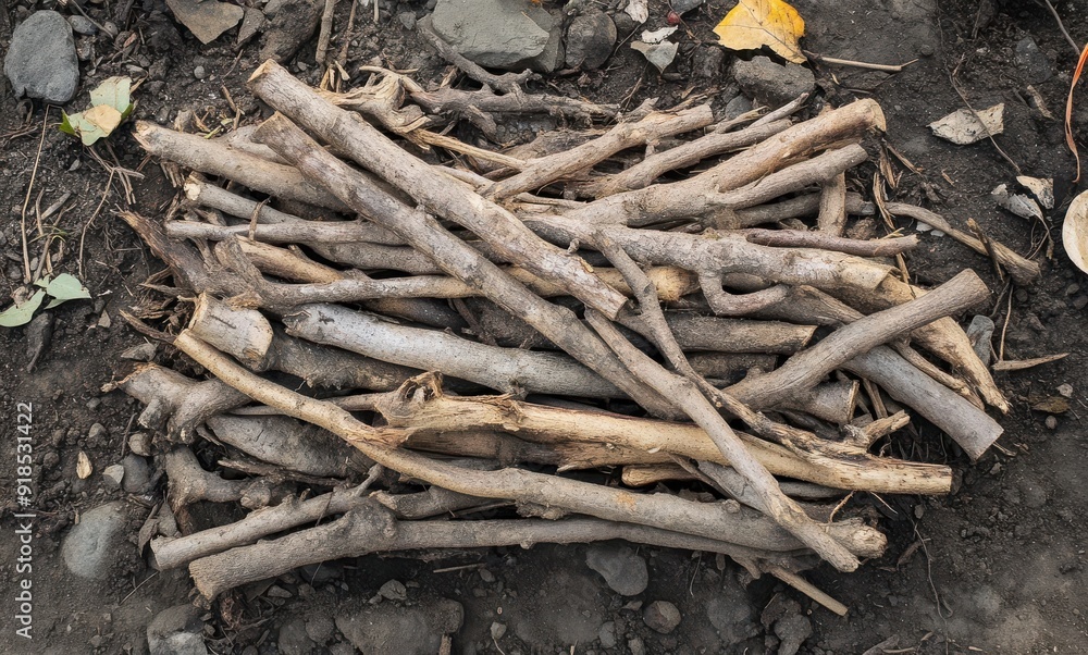 pile of branches and sticks for firewood pile of branches and sticks for firewood
