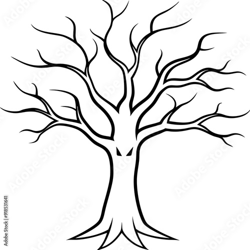 Creepy Tree Vector Line Art: SVG Design, Logo Icons & Cricut Cut Files