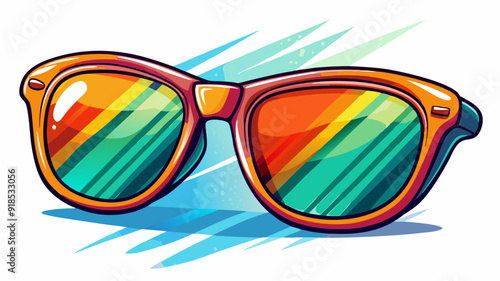 Sunglasses set apart on a stark white background