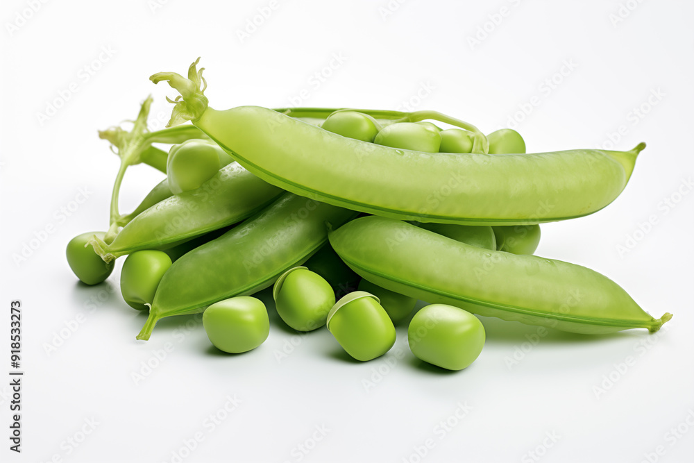 green peas on isolated white background green peas on isolated white background