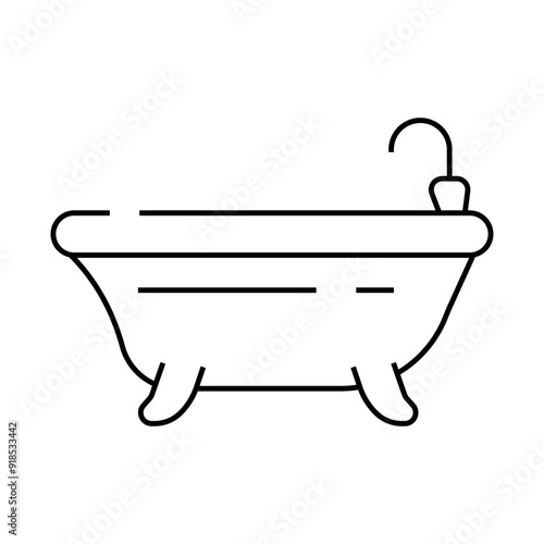 bath or shower line icon vector. bath or shower sign. isolated contour symbol black illustration