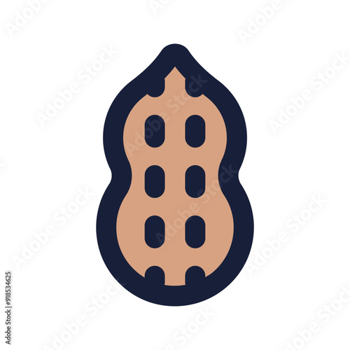 peanut flat line icon