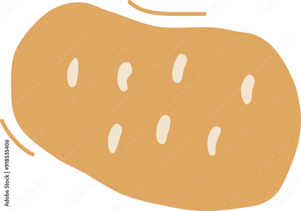 Cartoon potato hand drawn, cute vegetable character simple icon. Funny child food isolated on white background. Baby naive vector illustration Cartoon potato hand drawn, cute vegetable character simple icon. Funny child food isolated on white background. Baby naive vector illustration
