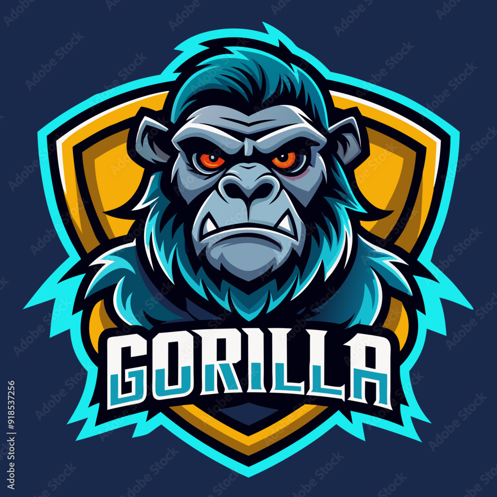 Obraz premium Gorilla mascot for sports and esports vector logo