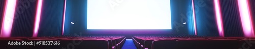 Deserted Movie Theater: An Empty Cinematic Space with Unlit Screens and Vacant Seats in Anime Style,Abstract concepts, game concept art, storybook illustrations, comic strips