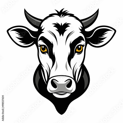 Best  Cow  Head   Silhouette, vector, illustration.
