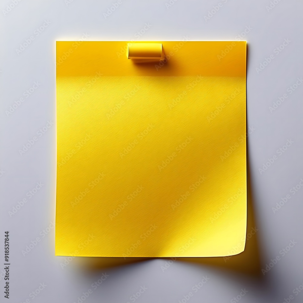 Yellow note paper on a white background Yellow note paper on a white background