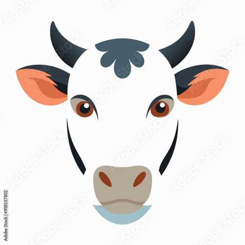 Best  Cow  Head color, vector, illustration