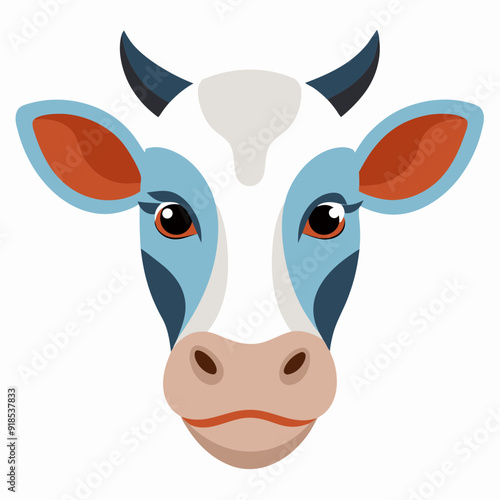 Best  Cow  Head color, vector, illustration