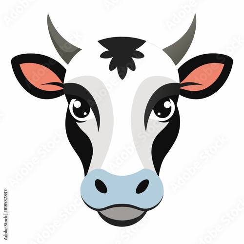 Best  Cow  Head color, vector, illustration