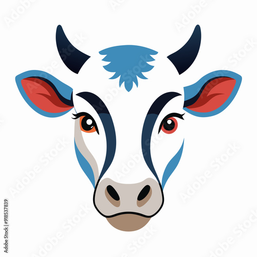 Best  Cow  Head color, vector, illustration