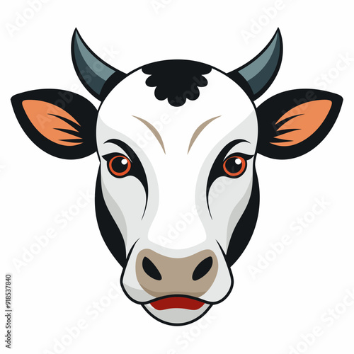 Best  Cow  Head color, vector, illustration