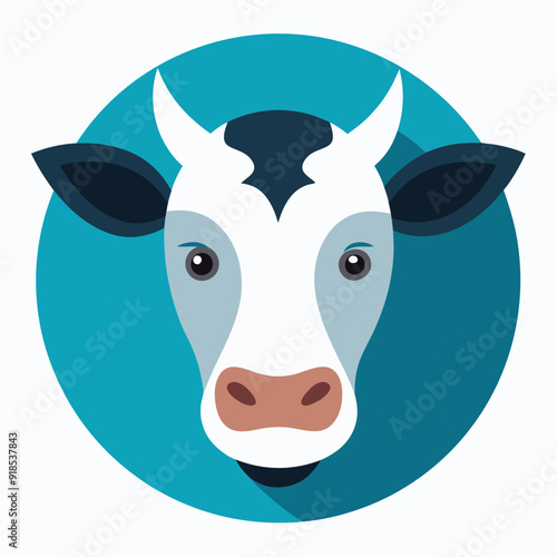 Best  Cow  Head color, vector, illustration