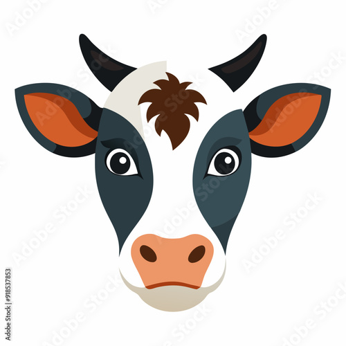 Best  Cow  Head color, vector, illustration
