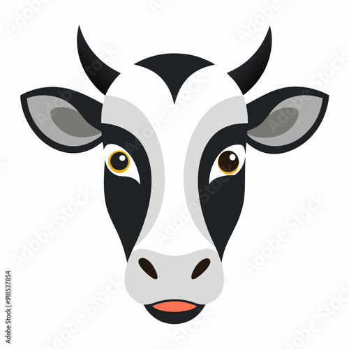 Best  Cow  Head color, vector, illustration