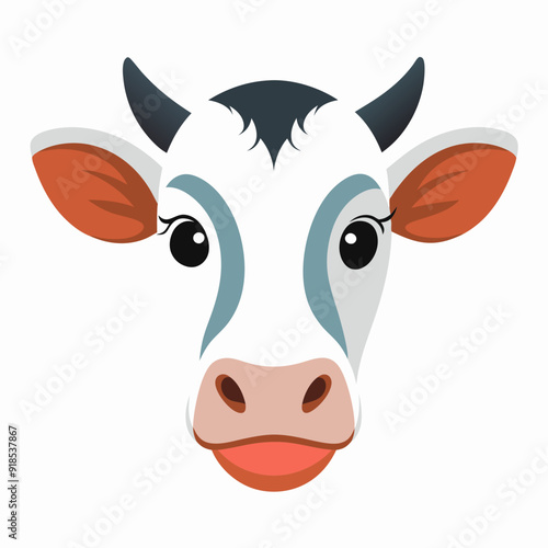 Best  Cow  Head color, vector, illustration
