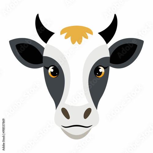 Best  Cow  Head color, vector, illustration