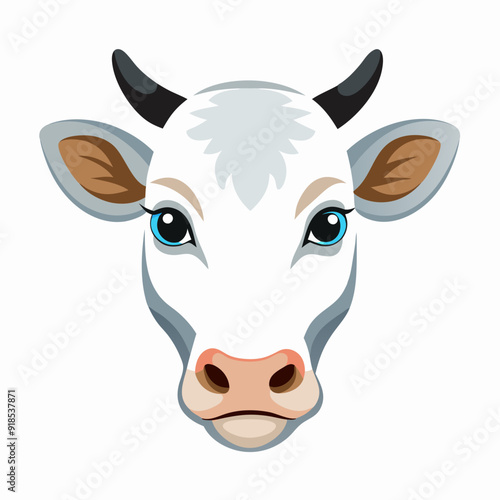 Best  Cow  Head color, vector, illustration
