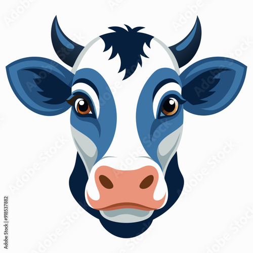 Best  Cow  Head color, vector, illustration