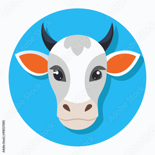Best  Cow  Head color, vector, illustration