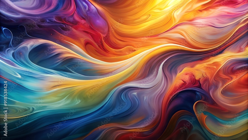 Swirling vibrant abstract waves in dynamic colors, fluid digital art background Swirling vibrant abstract waves in dynamic colors, fluid digital art background