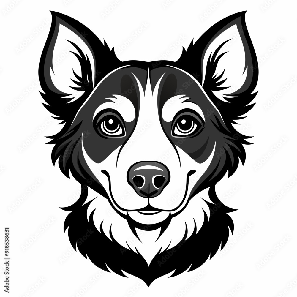 : Best Dog Head Silhouette Vector illustration : Best Dog Head Silhouette Vector illustration