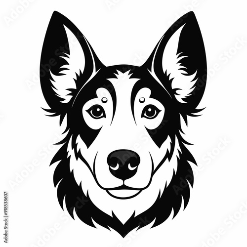 : Best Dog Head Silhouette Vector illustration