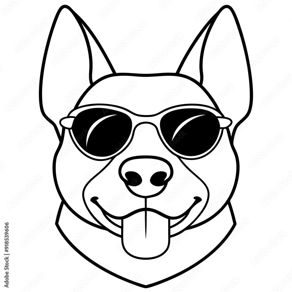Best Dog Head line art, vector, Silhouette, illustration Best Dog Head line art, vector, Silhouette, illustration