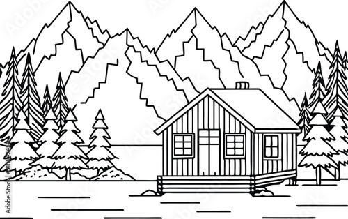 Cozy Mountain Cabin with Scenic Pine Trees and Majestic Mountains