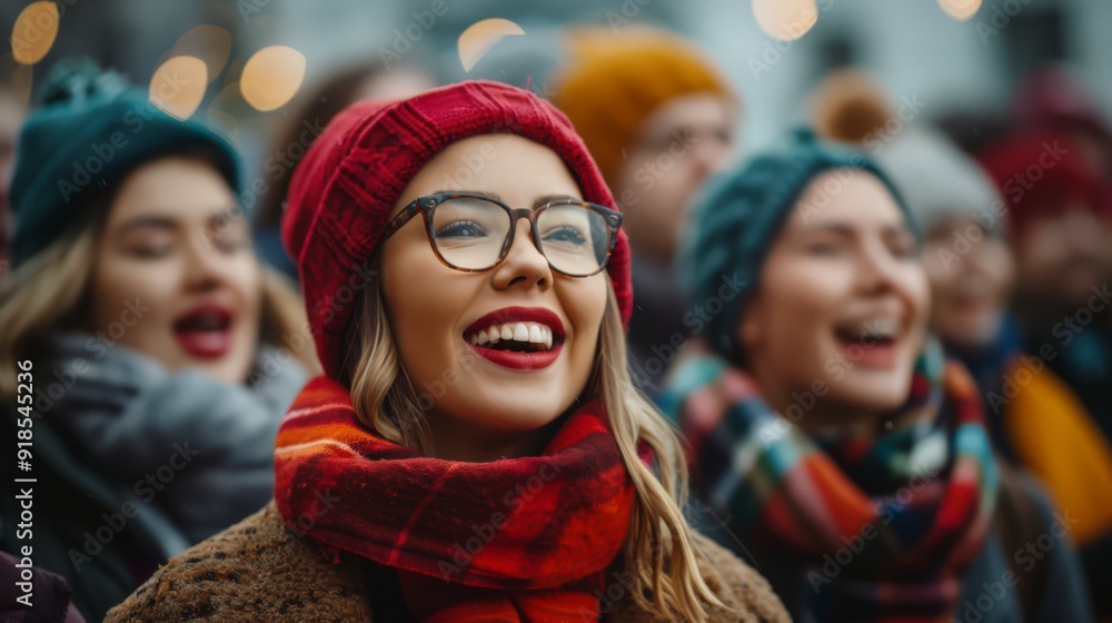 11080248 67 Caroling: Create an image of a group of people singing holiday carols outdoors or at a festive event. --ar 16:9 --stylize 250 --v 6 Job ID: 02719e9d-eb97-4574-9843-90292a5c4a2c 11080248 67 Caroling: Create an image of a group of people singing holiday carols outdoors or at a festive event. --ar 16:9 --stylize 250 --v 6 Job ID: 02719e9d-eb97-4574-9843-90292a5c4a2c
