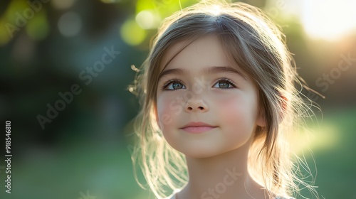 a little girl with a blue eyes and blonde hair