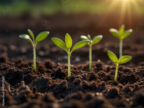 young plant in the ground