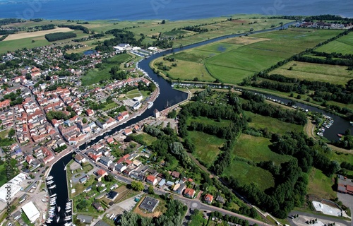 Seebad Ueckermünde, draufsicht mit Uecker, Lagunenstadt und Köhnschem Kanal 2024 photo