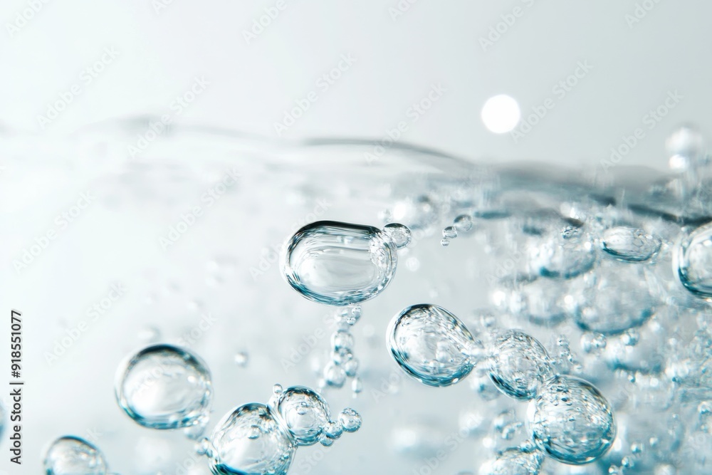 Oxygen bubbles elegantly ascend through clear water, capturing light and creating a mesmerizing display of natural beauty Oxygen bubbles elegantly ascend through clear water, capturing light and creating a mesmerizing display of natural beauty