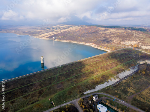 Aerial view of Ogosta Reservoir,  Bulgaria photo