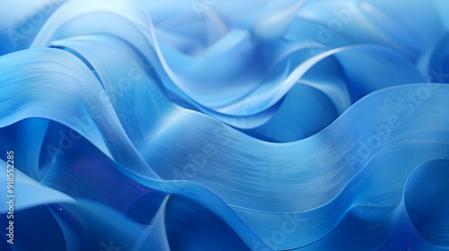 Wallpaper Mural A detailed closeup of liquid blue flower petals on an azure background, creating a beautiful pattern reminiscent of water in various shades of electric blue and purple Torontodigital.ca