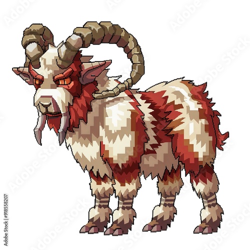 Amarok 8-bit fantasy animal cartoon isolated whitebackground photo