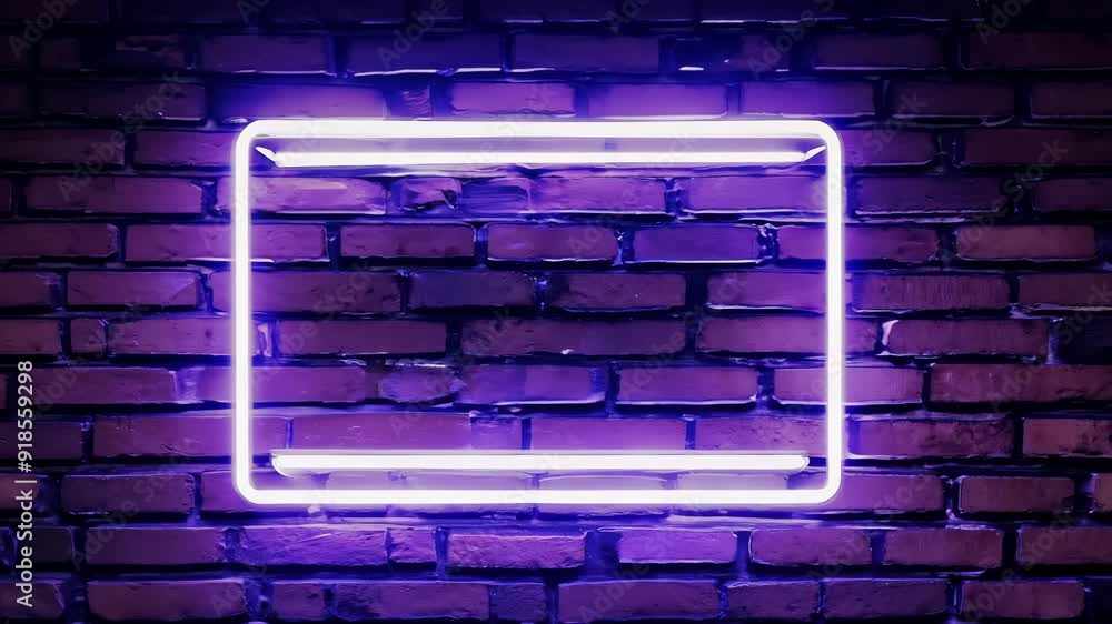A neon sign outline illuminates a brick wall, creating a vibrant atmosphere in the dimly lit environment. A neon sign outline illuminates a brick wall, creating a vibrant atmosphere in the dimly lit environment.