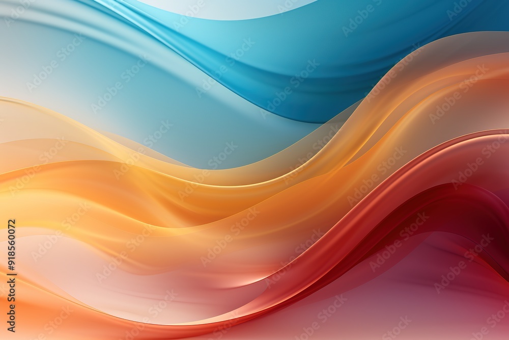Abstract background with flowing lines in blue, orange, and red hues.
