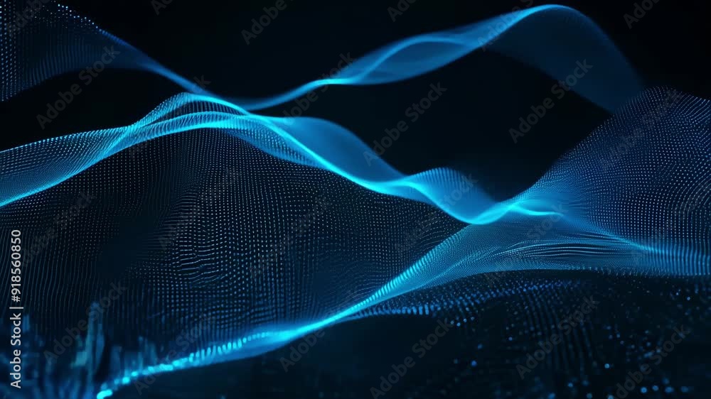 Illuminating particles ripple and flow, creating a captivating light effect in a dark environment. Illuminating particles ripple and flow, creating a captivating light effect in a dark environment.