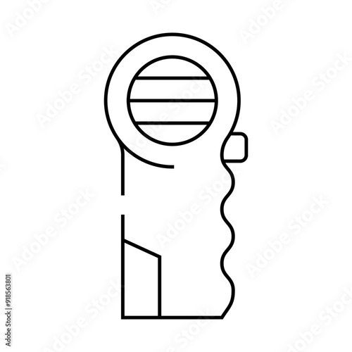 safe fan line icon vector. safe fan sign. isolated contour symbol black illustration