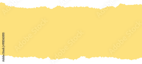Torn yellow note paper cut out